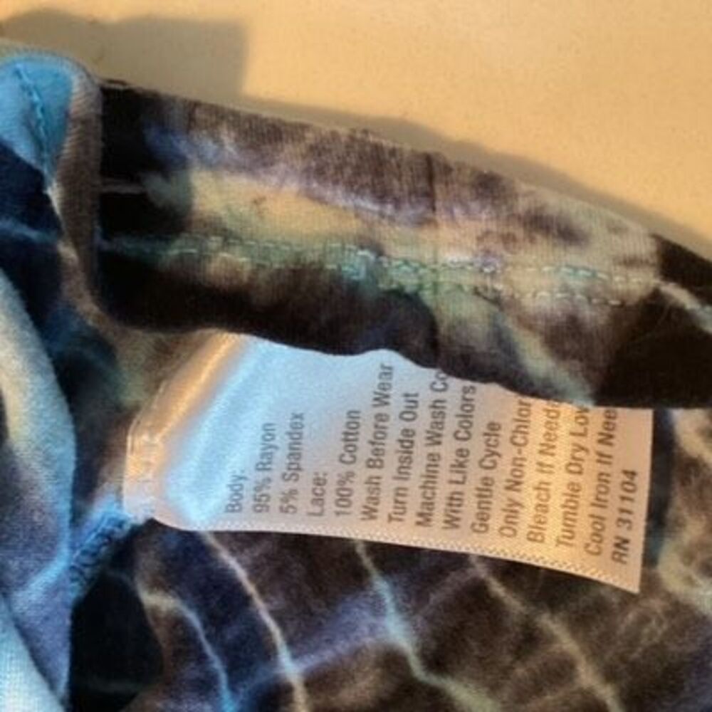 New Directions Tie Dye Tunic Sz 1X Crochet Bell Sleeves Hippy Boho - Picture 3 of 6